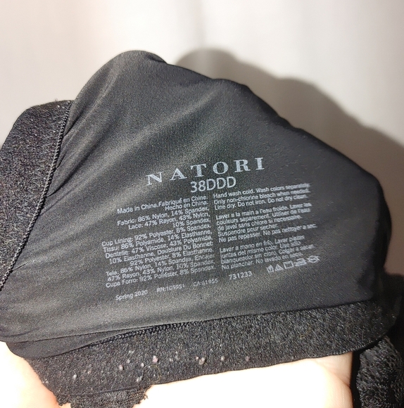 NATORI RENEW FULL FIT CONTOUR BRA Black Lined Lace 731233 38DDD - Picture 6 of 6